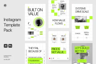 Market Value Instagram Pack (AI, EPS, PSD)
