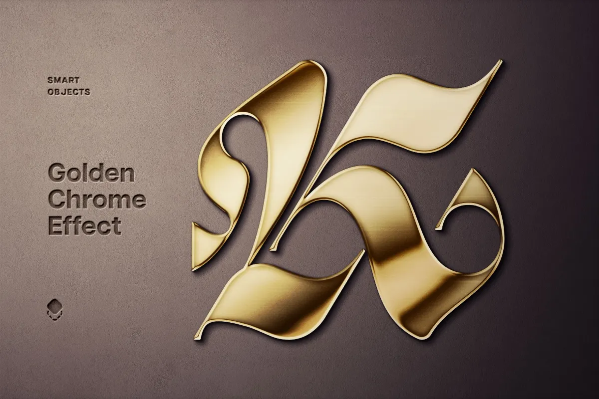 Realistic Gold Text & Logo Mockup