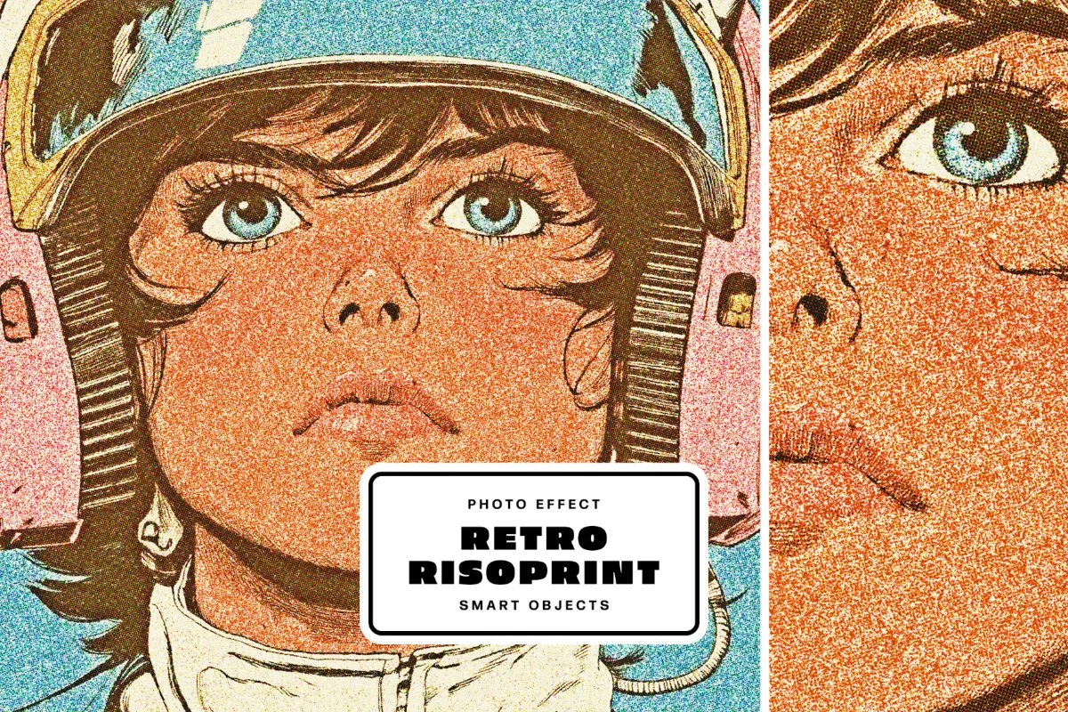 Retro Risoprint Photo Effect