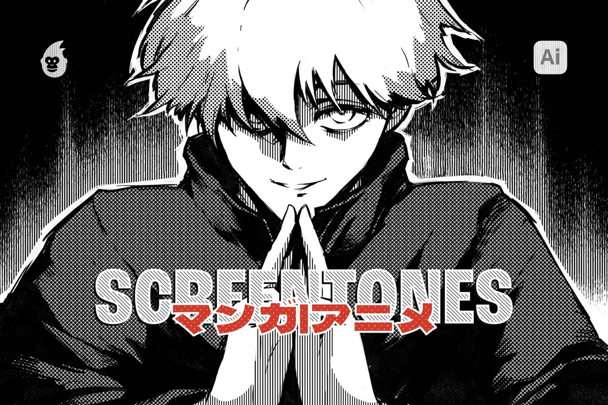 Manga Screentone Illustrator Brushes