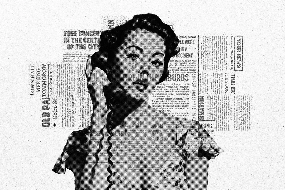 Newspaper Collage Effect