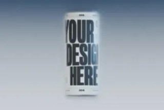 Frosted Glass Blue 330ml Can Mockup