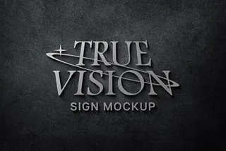 Luxury Silver Signboard Logo Mockup