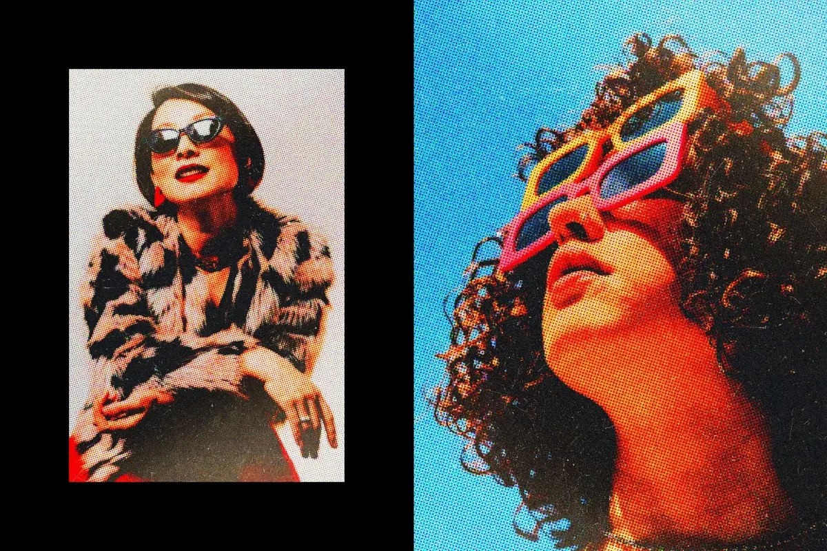 Vivid Dot Halftone Photo Effect