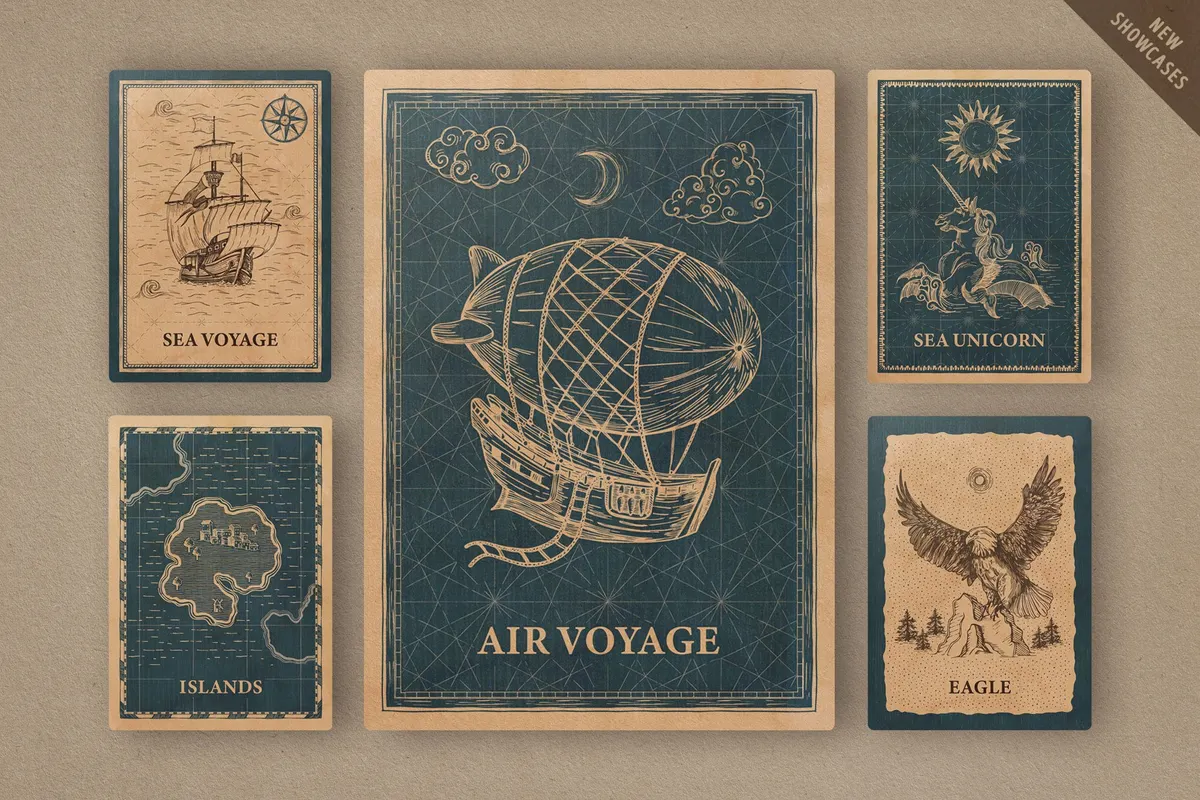 Magic Lands: Vintage Map Creator. Illustrator Brushes