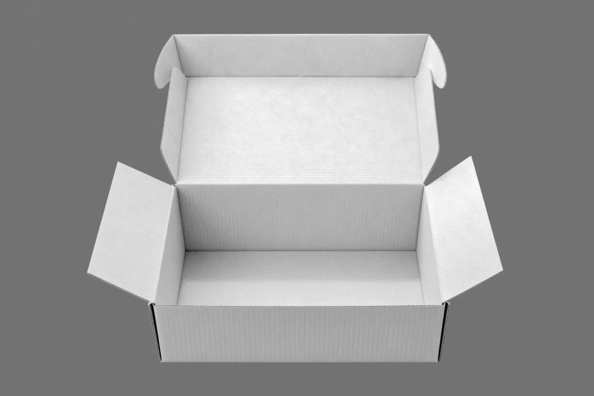 Open Cardboard Box Mockup