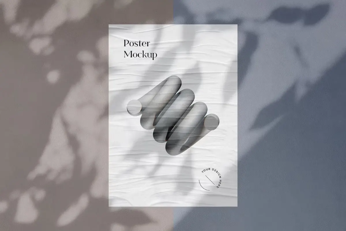 Minimal Glued Poster Mockup