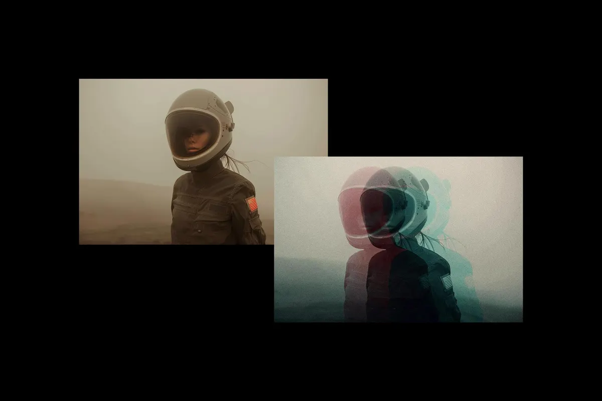 Anaglyph Glitch Photo Effect