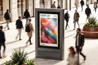 Outdoor Vertical Signboard Mockup