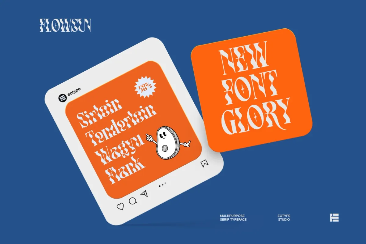 Flowsun - Psychedelic Groovy Serif Font