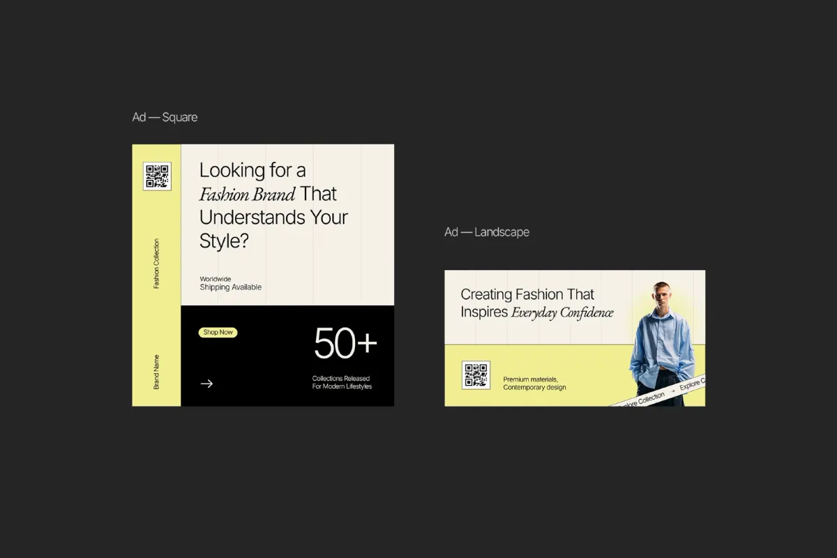 Editorial Fashion LinkedIn Kit — Adobe & Figma Template