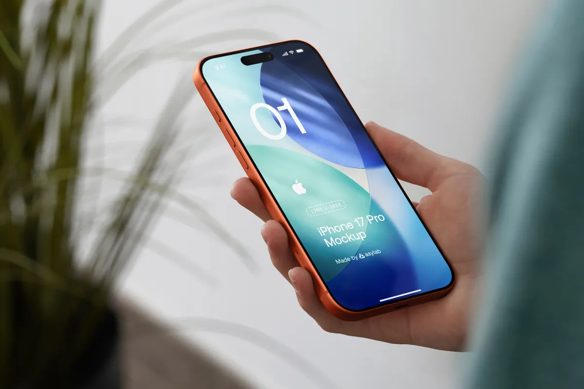 Handheld iPhone 17 Pro Mockup