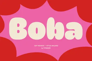 Boba - Soft Rounded Playful Display Font Family