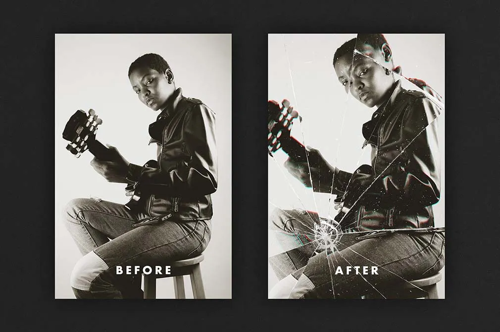Glass Fracture Effect for Posters