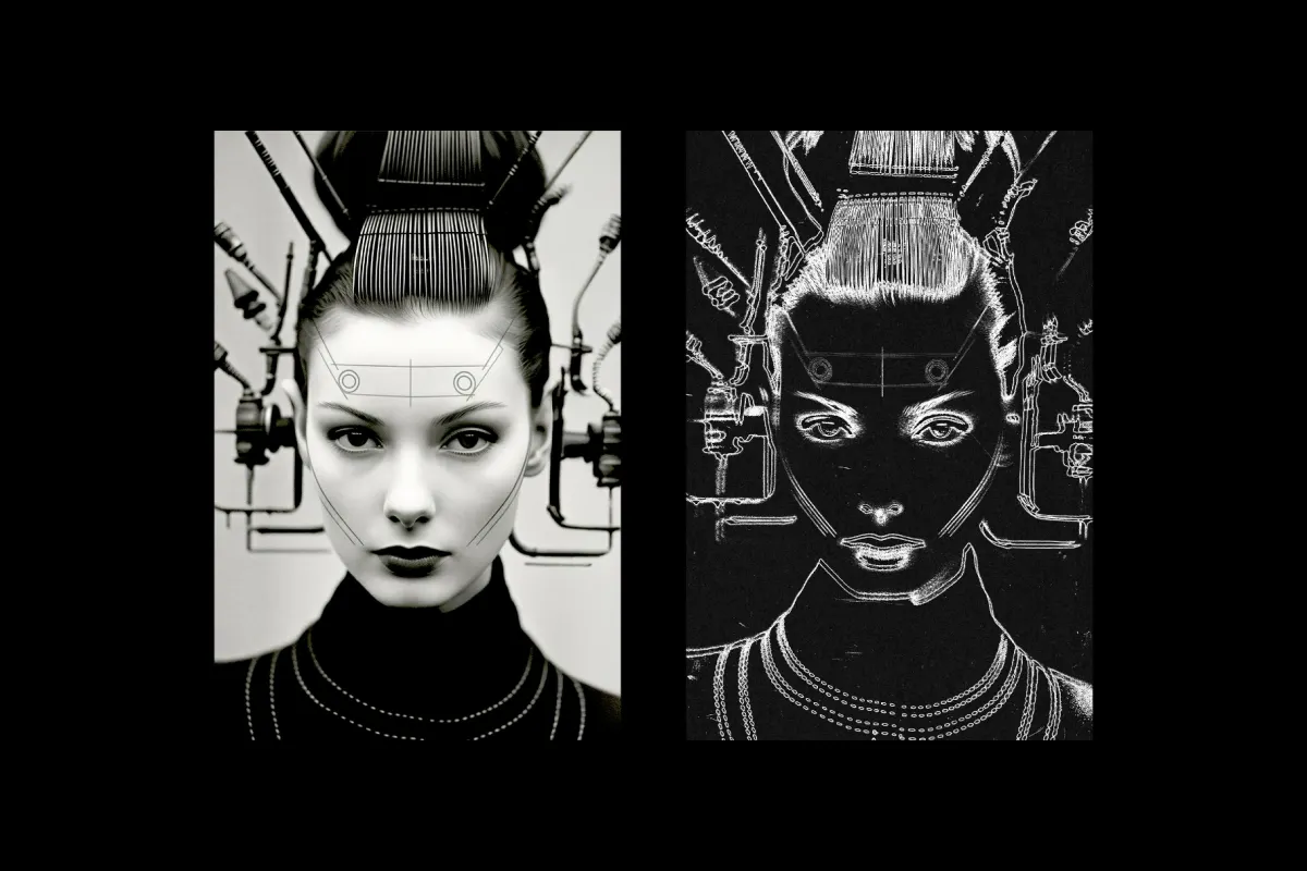 Line Paint Photo Effect