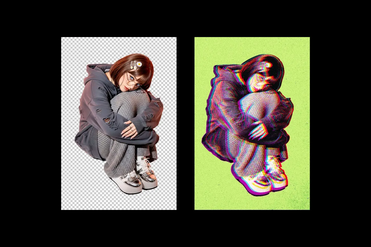 Glitched Halftone Effect