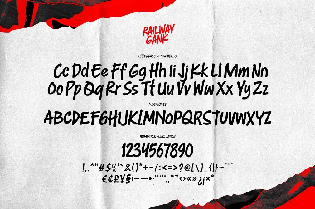 Railway Gank — Street Marker Font