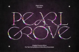 Pearl Shine Chrome Text Effect