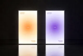 2 Glowing 9:16 Screens Mockup