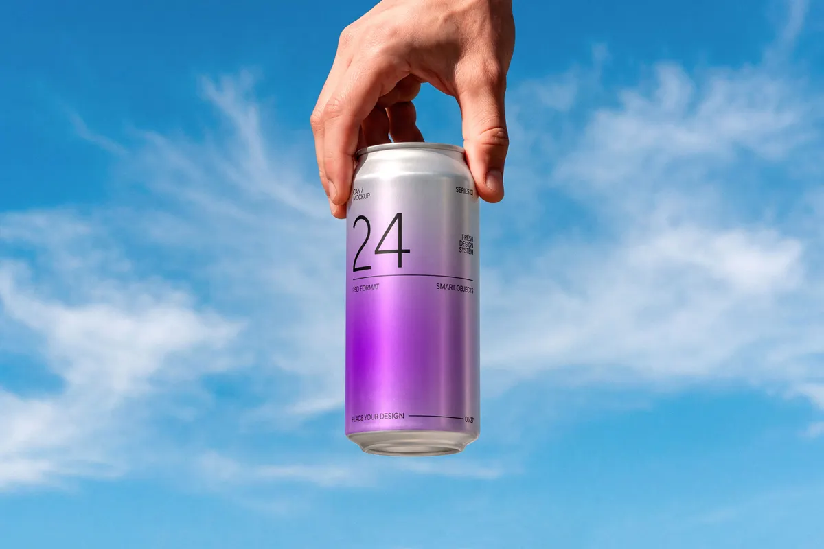 Slim Aluminum Can Mockup