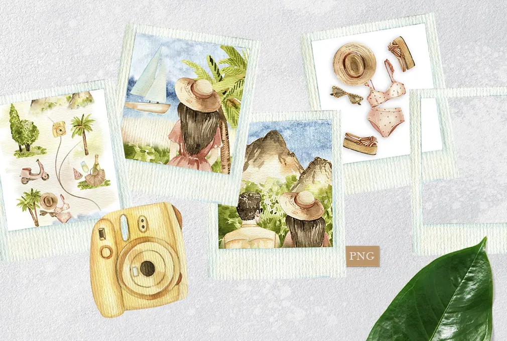 Travel Map Watercolor Art