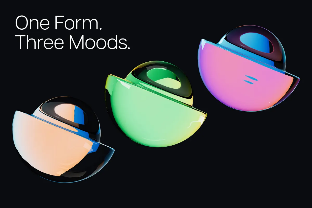 Prismatic Glass — 36 Abstract 3D PNG Elements