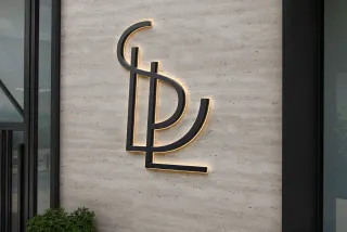 Luminous 3D Wall Signage Mockup