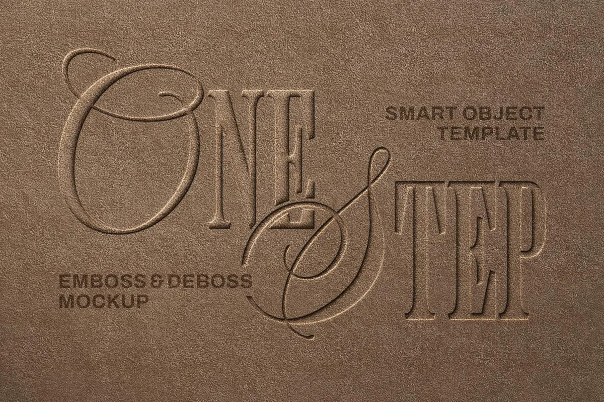 Embossing & Debossing Leather Mockup