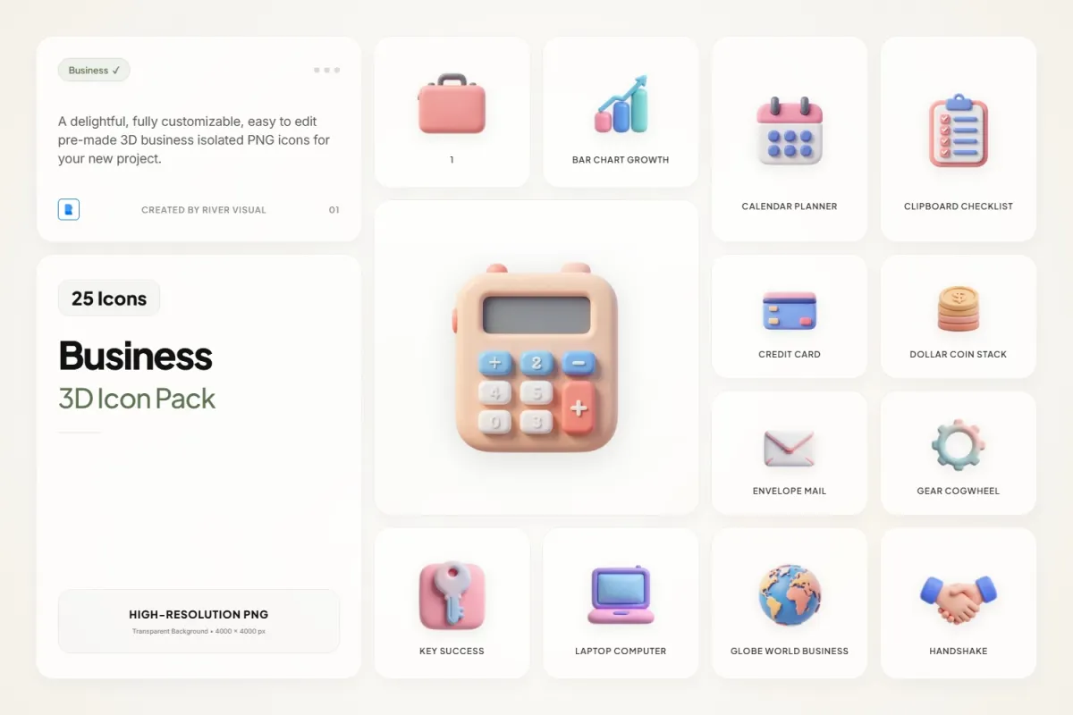 3D Business Icon Pack