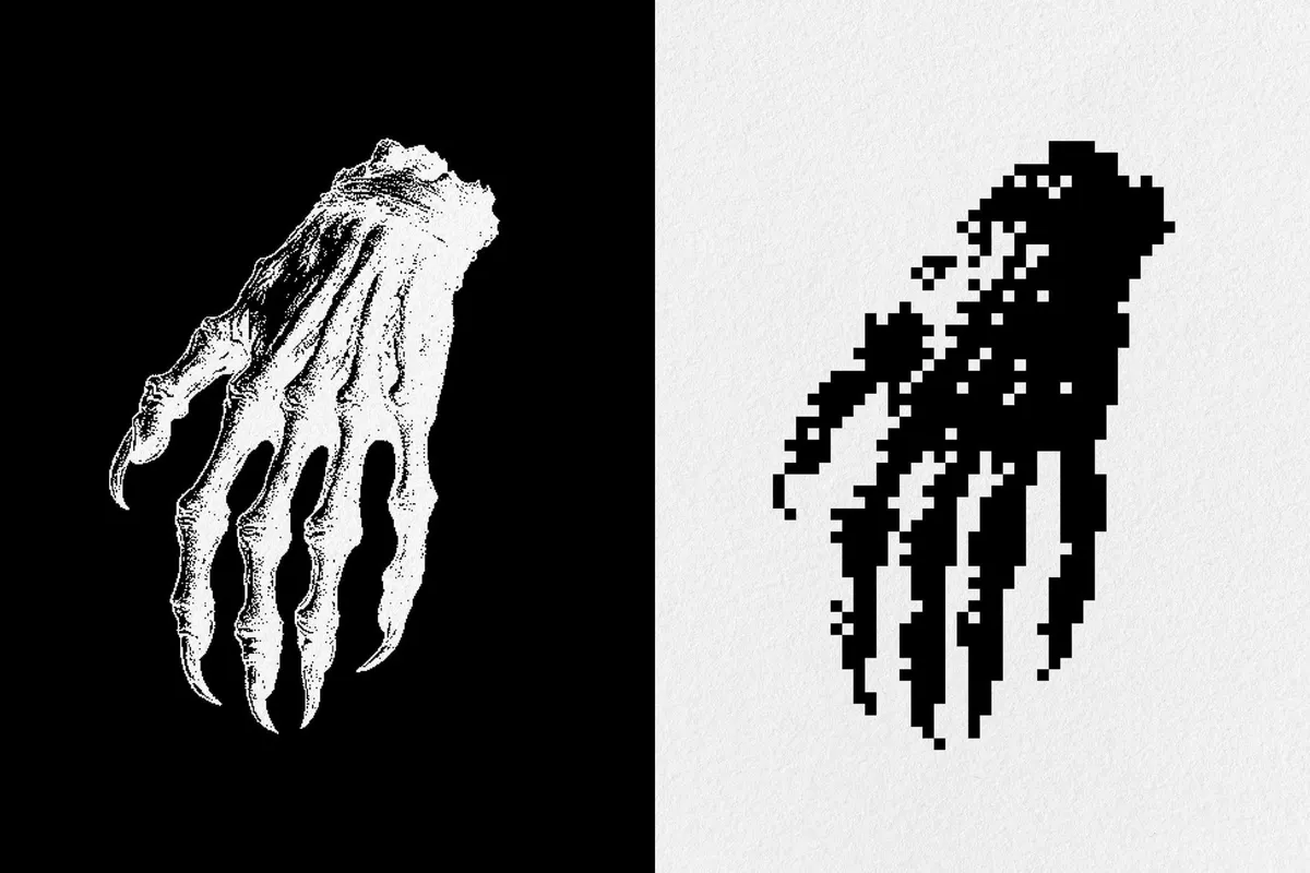 Dark Aesthetic Dithering Graphic Bundle