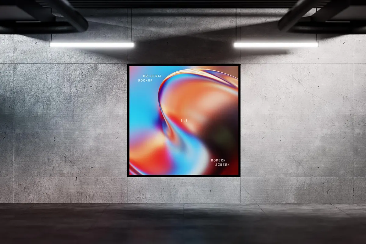 Square Digital Display Mockup