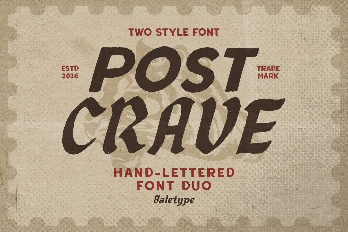 Post Crave - Vintage Blackletter & Sans Font Duo