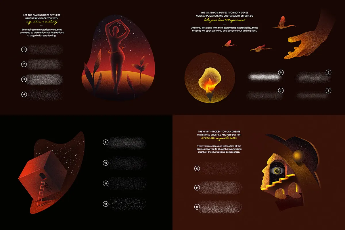 9 in 1 Illustrator Brushes Bundle