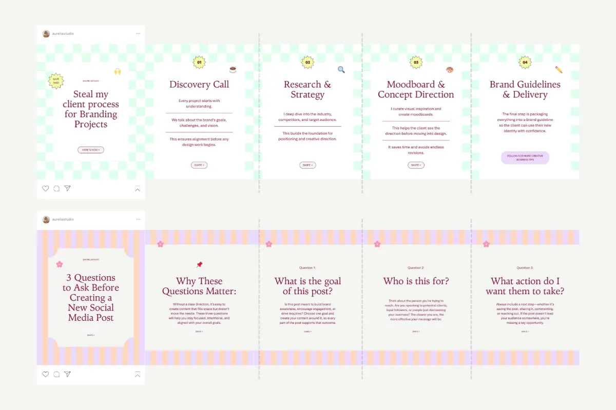 Pastel Stripe Seamless Carousels Template
