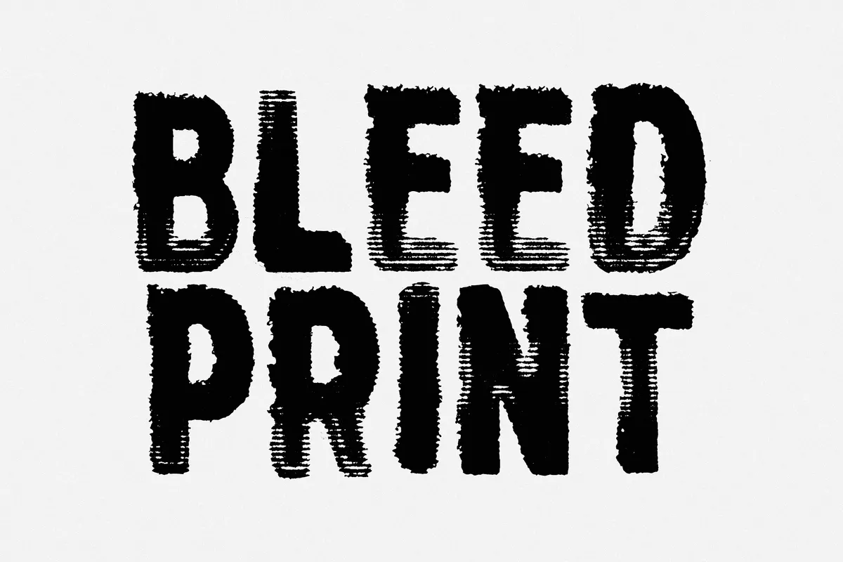Bleed Print - Distressed Bold Display Font