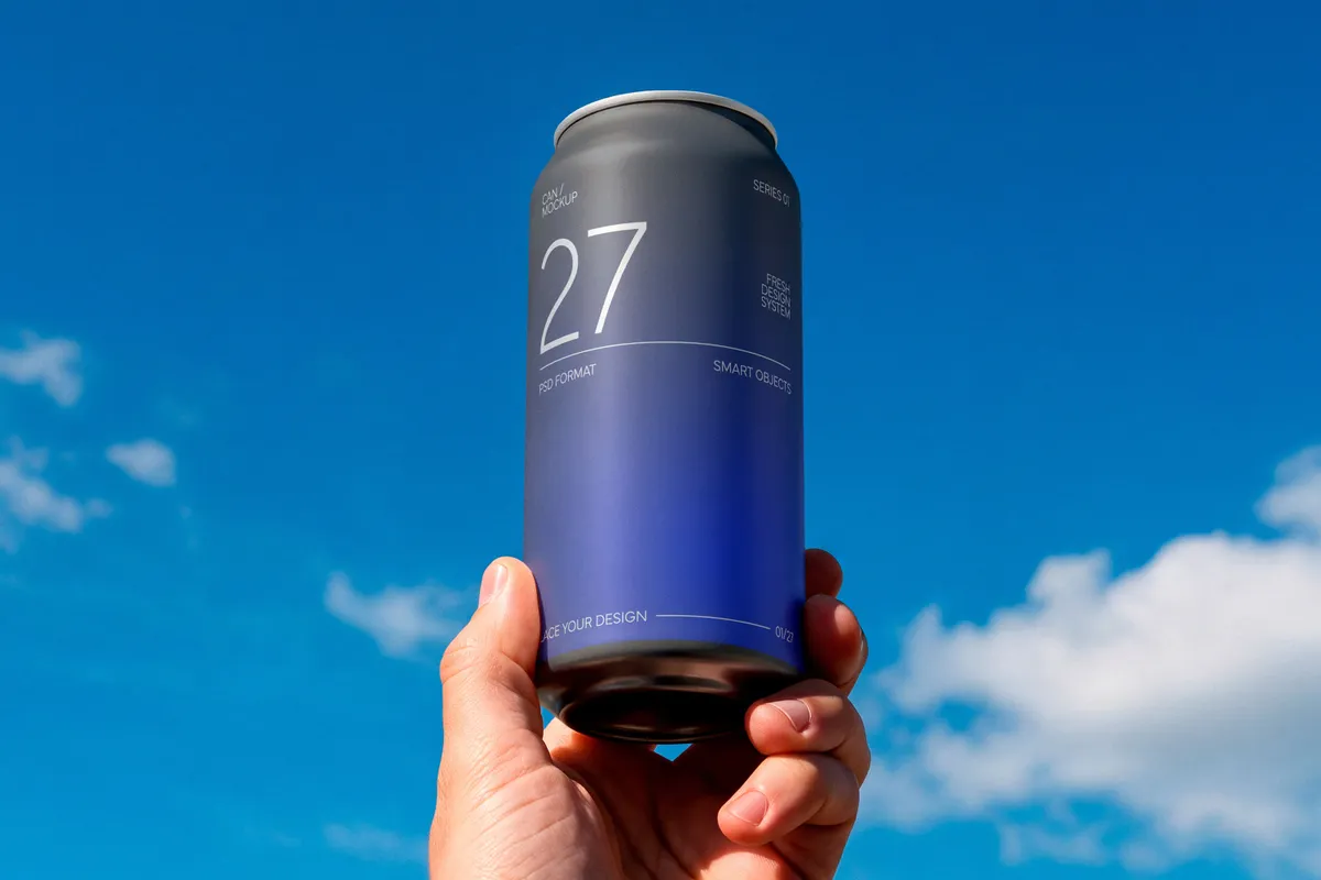 Outdoor Soda Can Mockup