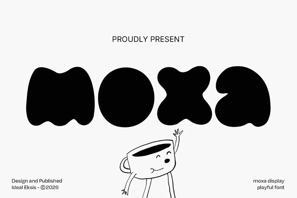 Moxa - Playful Bubble Display Font