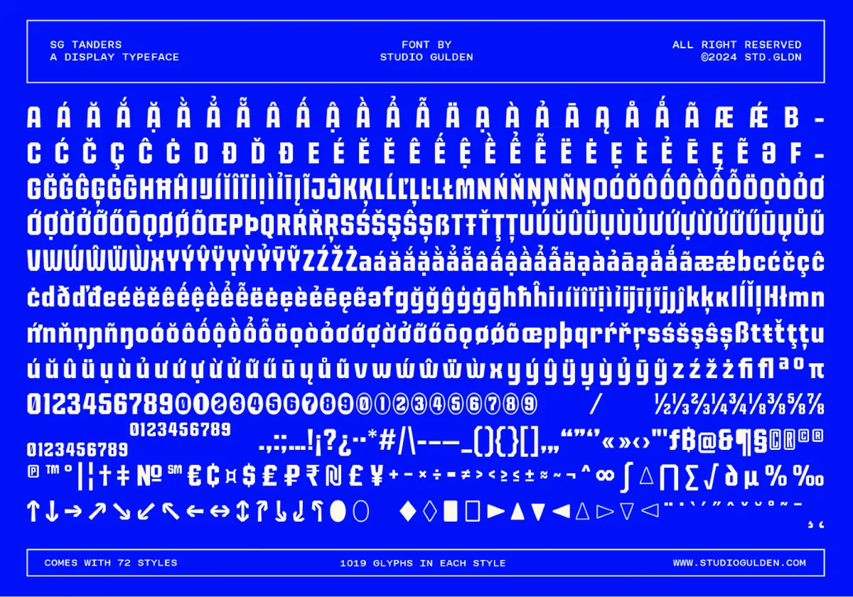 SG Tanders Superfamily: 72 Fonts