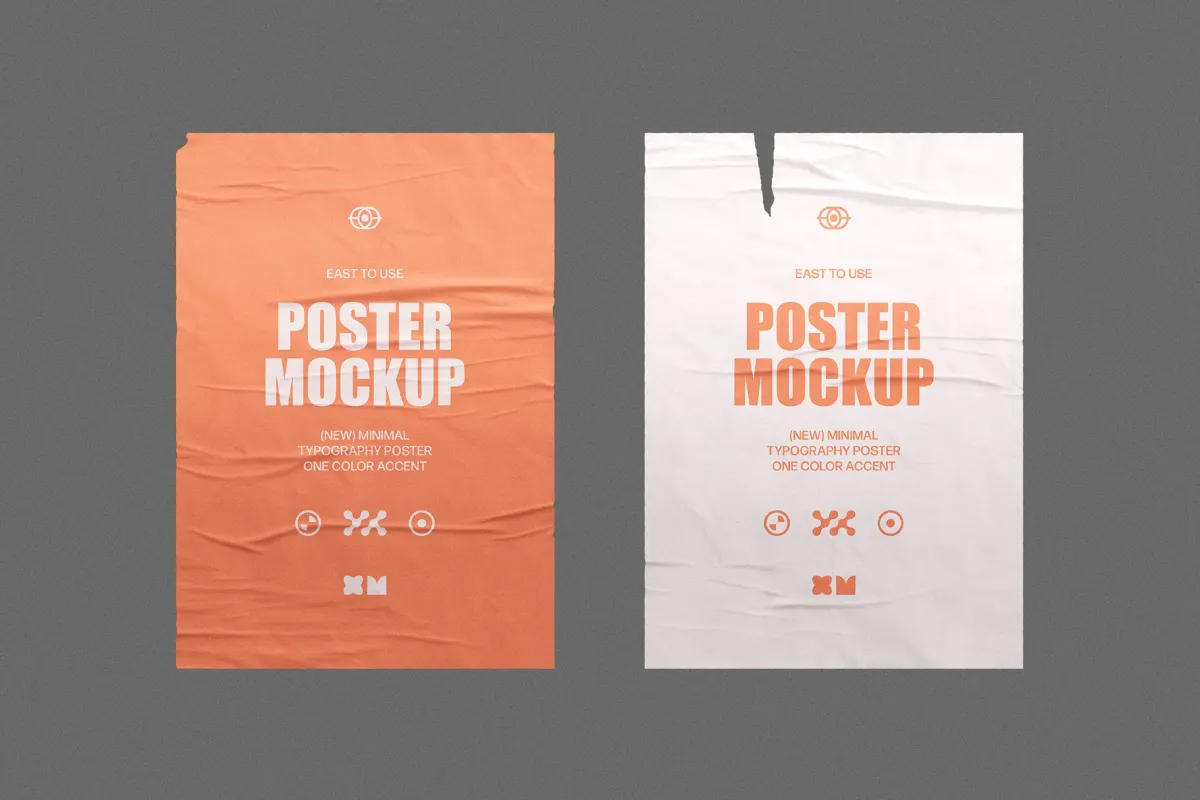 6 in 1 Glued Posters Mockup Set