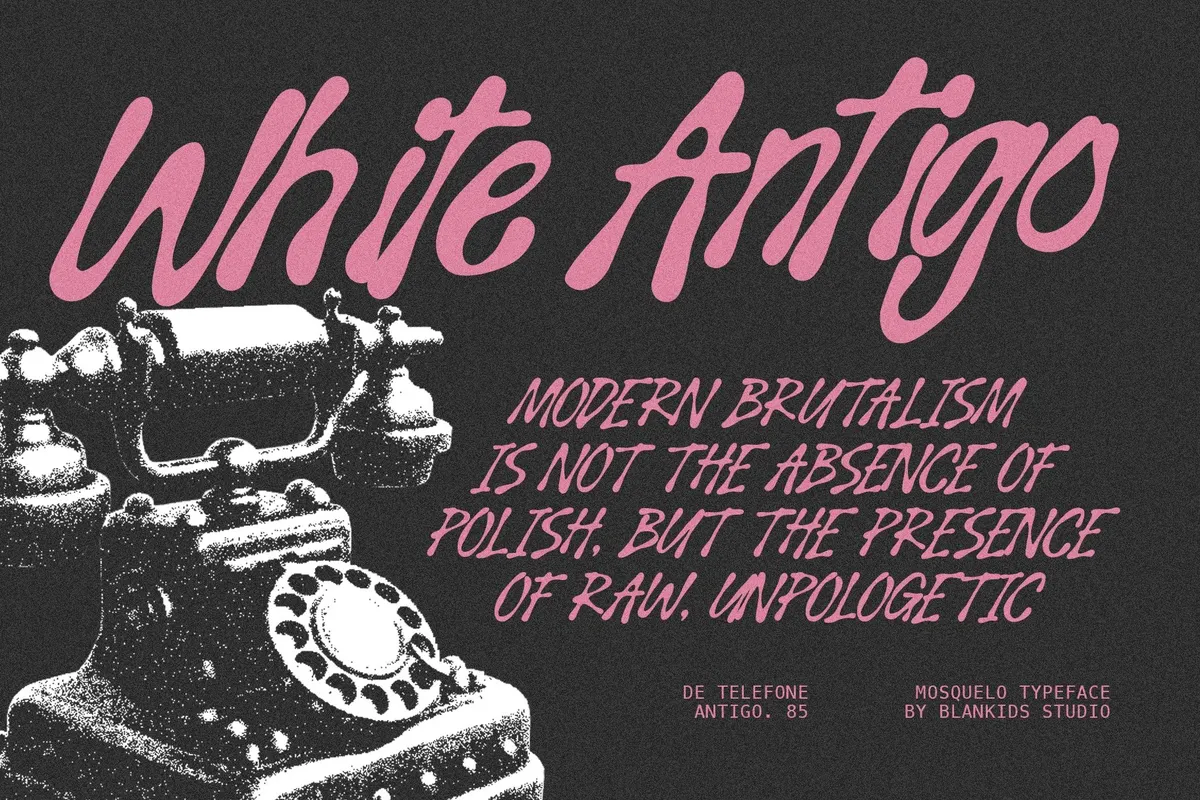 Mosquelo — A Raw & Fluid Brutalist Typeface