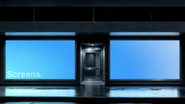 Glowing Storefront Screens Scene