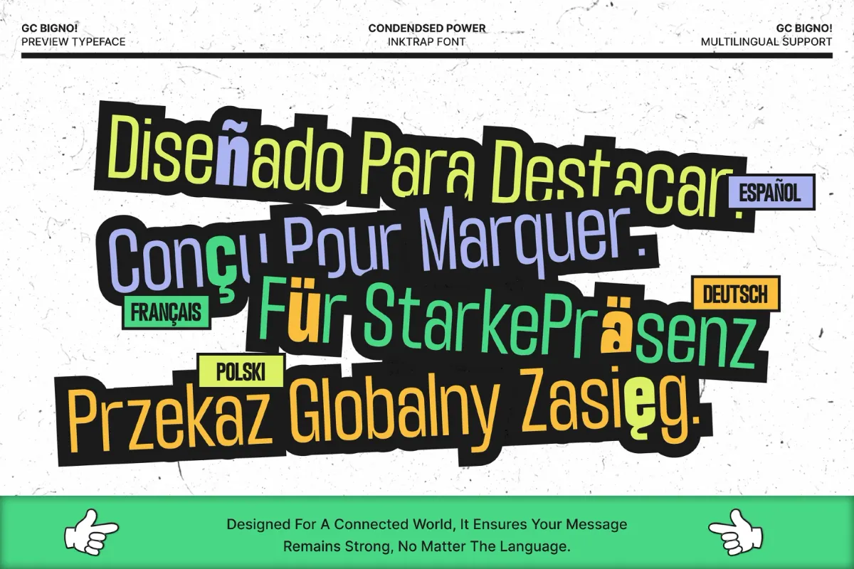 GC Bigno - Condensed Inktrap Grotesk Font