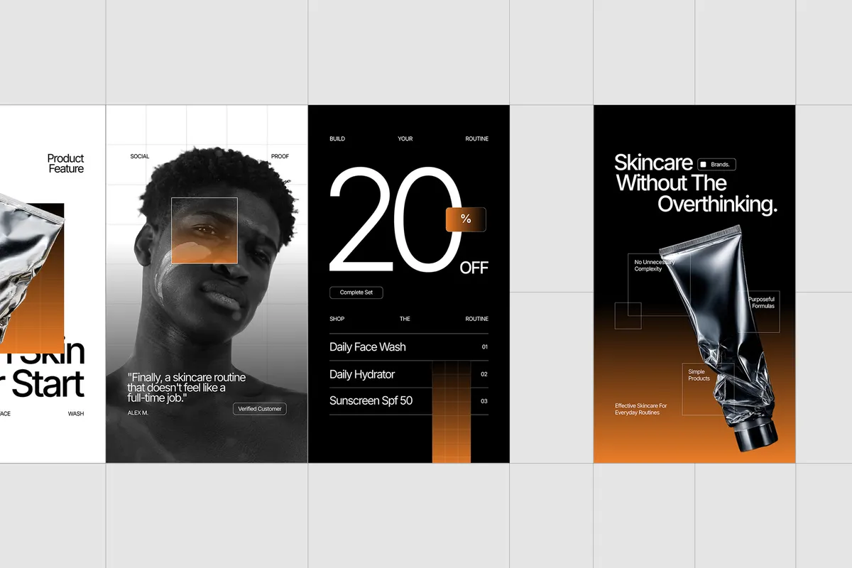 Men's Skincare Brand Instagram Pack - Adobe Template