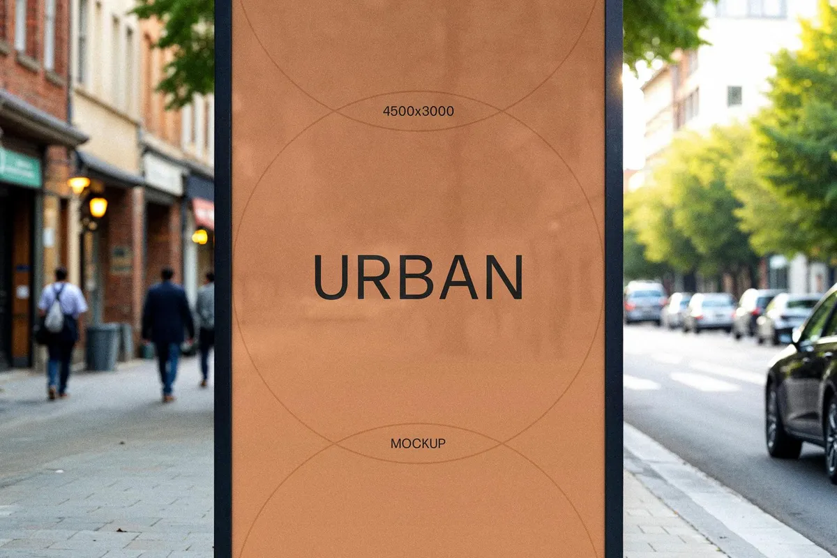 Vertical Outdoor Billboard Mockup