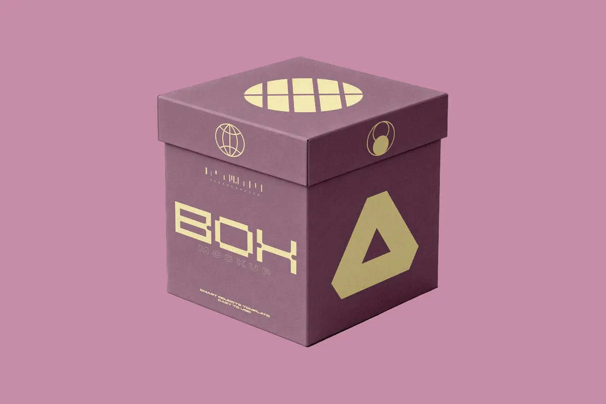 Lid-and-Base Square Box Mockup