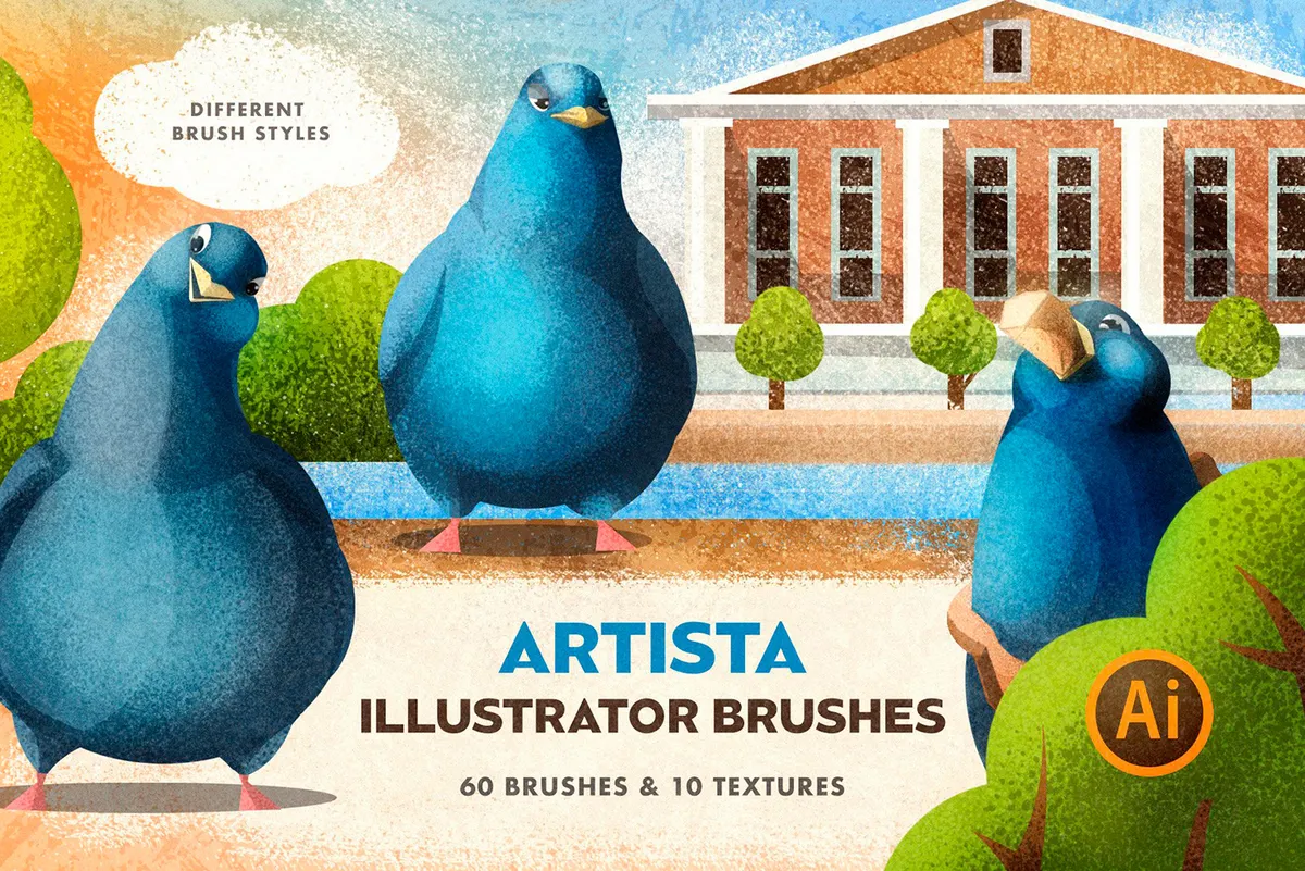 9 in 1 Illustrator Brushes Bundle