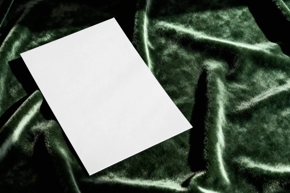Booklet Mockup on Draped Velvet