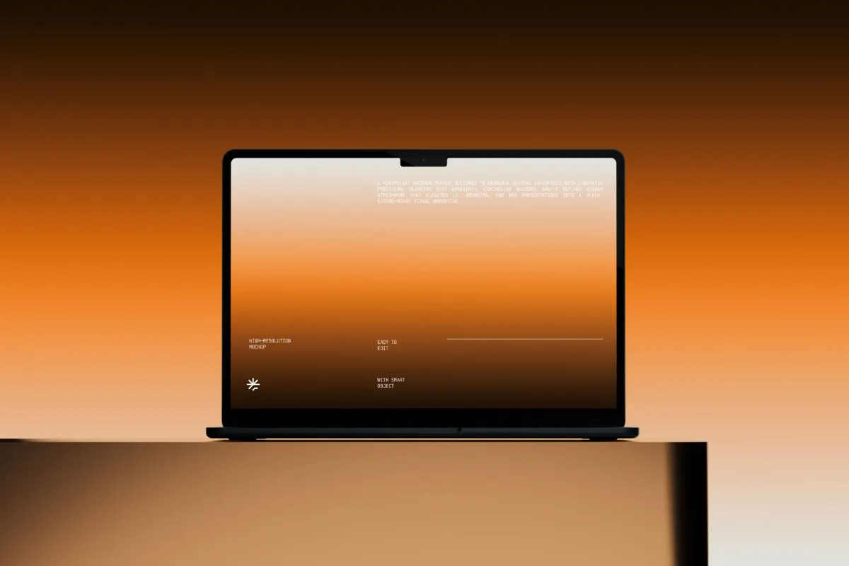 Minimalist Macbook Screen Mockup
