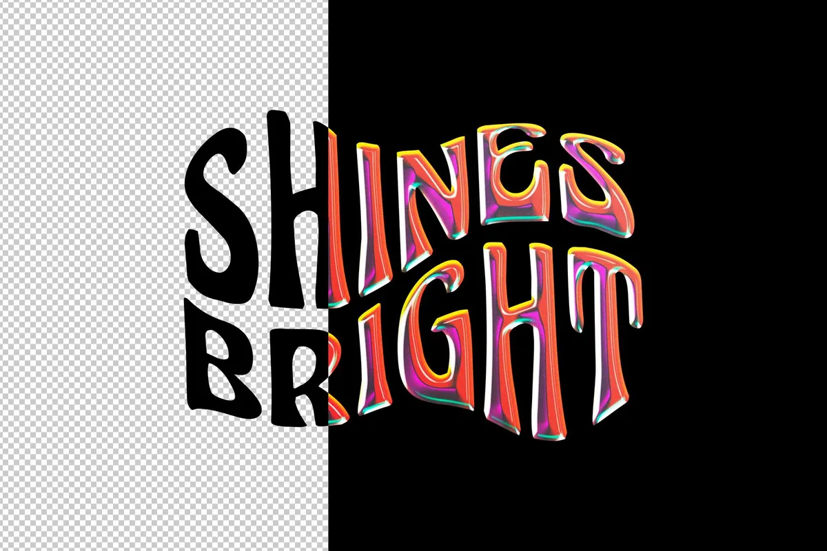 Rainbow Chrome Logo Effect