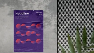 Glued Poster Mockup